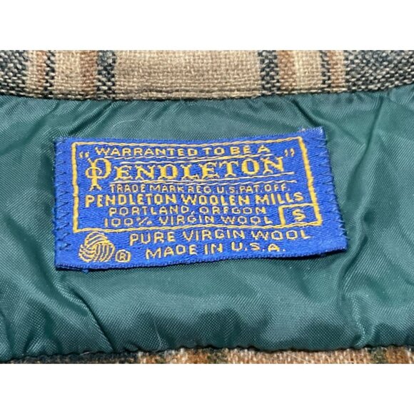 Vtg Pendleton Board Shirt S Virgin Wool Plaid Loop Collar Long Sleeve Shacket - Picture 3 of 7